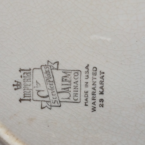 Vintage Imperial Salem China Company service Plate Warranted 23 Karat - Picture 5 of 6